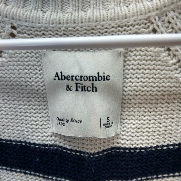 Abercrombie & Fitch Sweater SZ S Striped V Neck Preppy Nautical Old Money - Picture 6 of 6